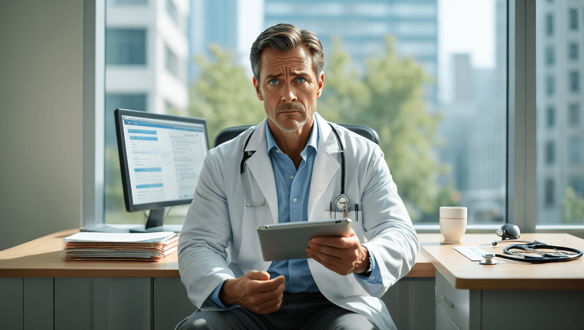 output:  Moderner Krankenhausflur mit Empfang und Pflanzen.