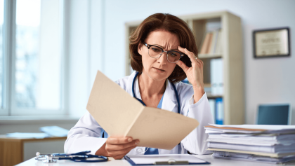 output:  Moderner Krankenhausflur mit Empfang und Pflanzen.