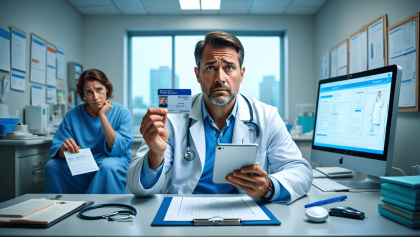 output:  Moderner Krankenhausflur mit Empfang und Pflanzen.