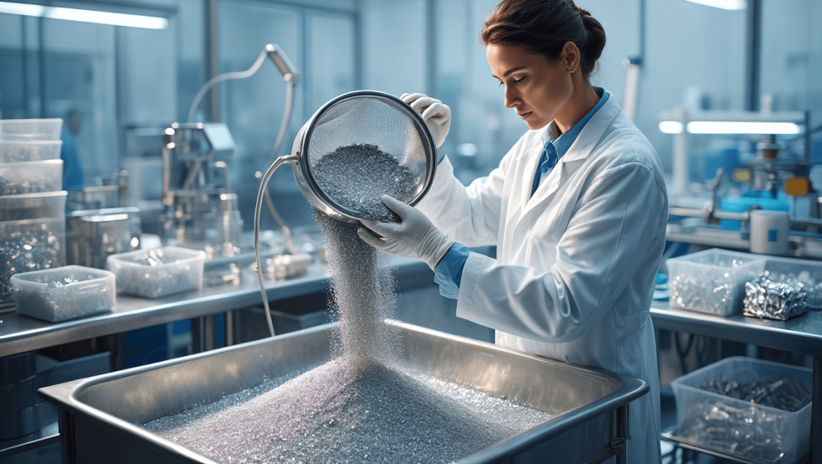 Präzise Aufbereitung mit ­Siebmaschine: Metallpulver effizient wiederverwenden