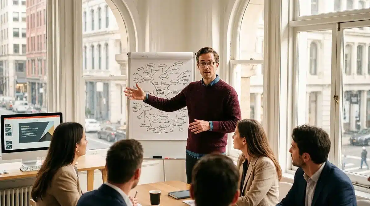 Praxis-Team in Schulung vor Bildschirm mit digitalen Workflows